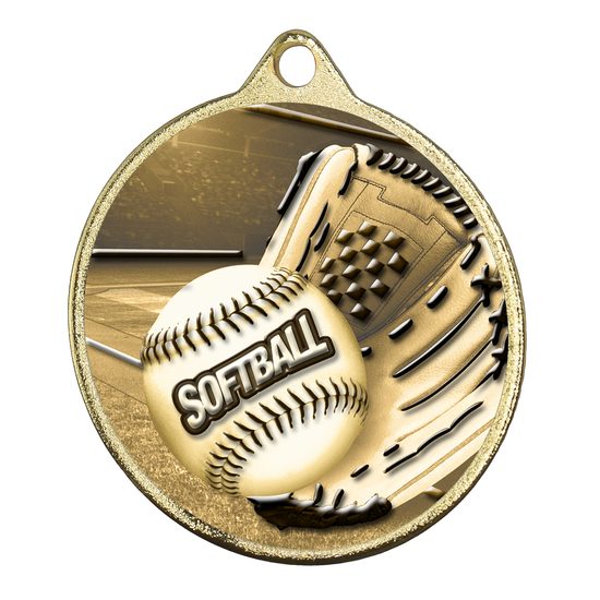 Medalla Barnet Clásica con Textura e Impresión 3D MaxMedal para Softball