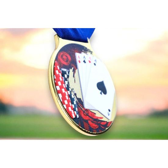 Medalla Sacul Cards Textura Color Impresión 3D