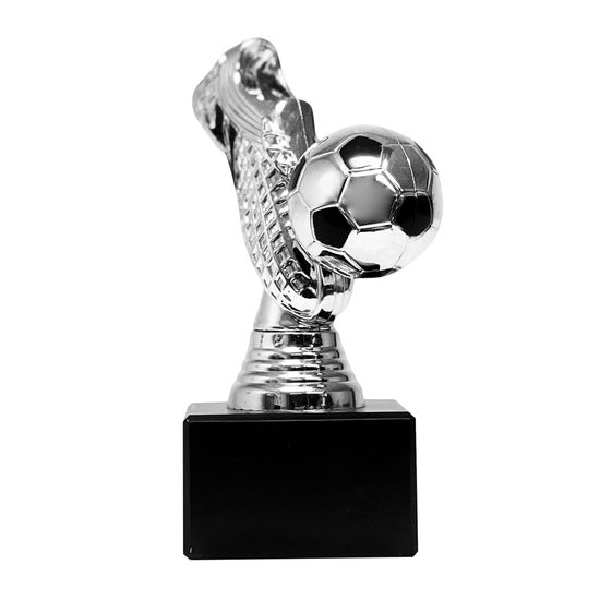 Trofeo Dodger 3D de Balón y Bota de Fútbol Plata