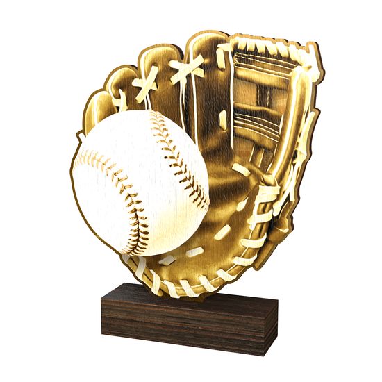 Trofeo de Madera Sierra para Béisbol - Clásico