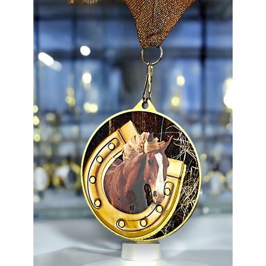 Medalla metálica de equitación acero inoxidable
