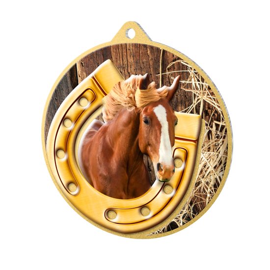 Medalla metálica de equitación acero inoxidable