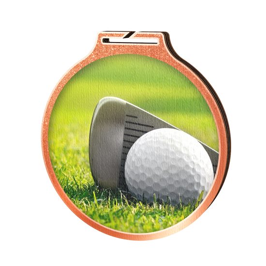 Medalla Habitat de Madera Ecológica para Golf Bronce