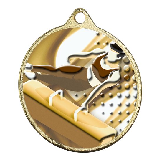 Medalla Barnet Clásica con Textura e Impresión 3D MaxMedal para Gimnasia Varonil