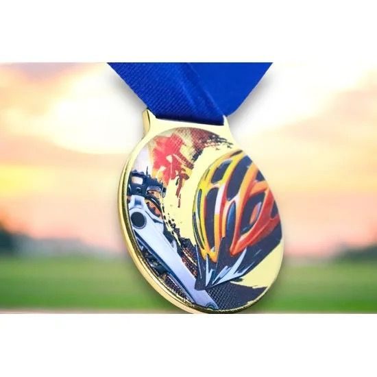 Medalla de Ciclismo Sacul con Textura de Color e Impresión 3D