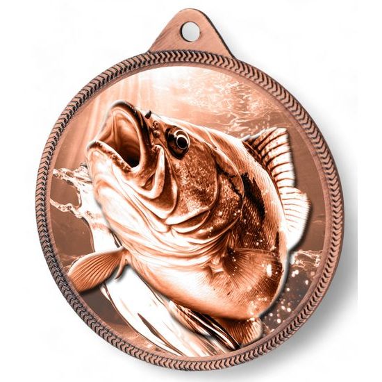 Medalla de Bronce con Textura de Pesca de Brema
