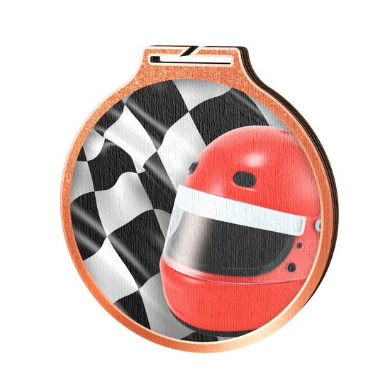 Medalla Habitat de Madera Ecológica para Motosport Bronce