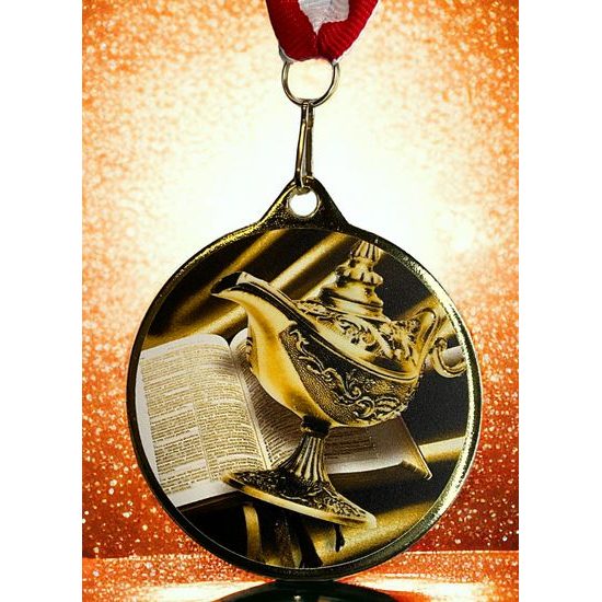 Medalla Barnet Clásica con Textura e Impresión 3D MaxMedal para Conocimiento