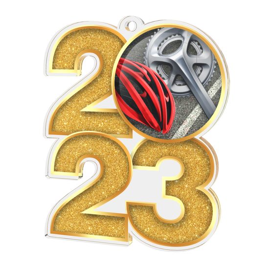 Medalla de Ciclismo Oro 2023 de Acrílico