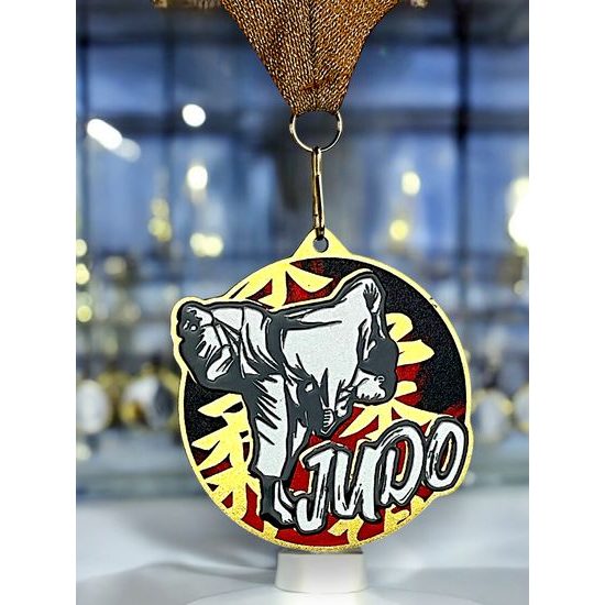 Medalla metálica de judo acero inoxidable