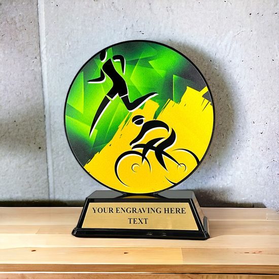 Trofeo Roswell en Acrílico Negro para Duatlón