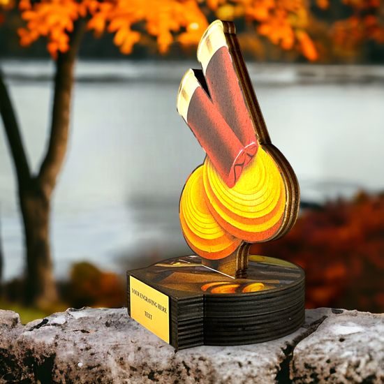 Trofeo Grove de Madera Real para Tiro al Plato