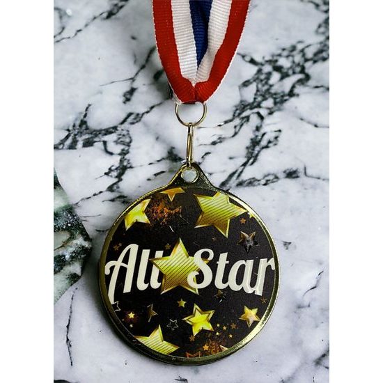 Medalla Barnet Clásica con Textura e impresión 3D MaxMedal de All Star