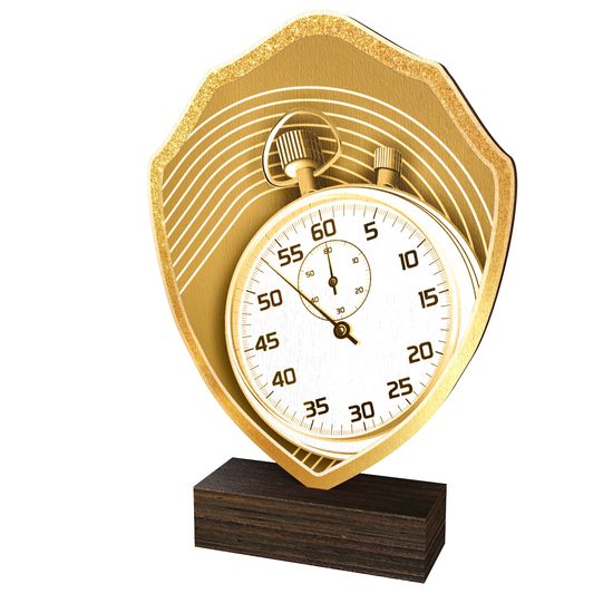 Trofeo Ardean de Madera Real con Escudo de Atletismo