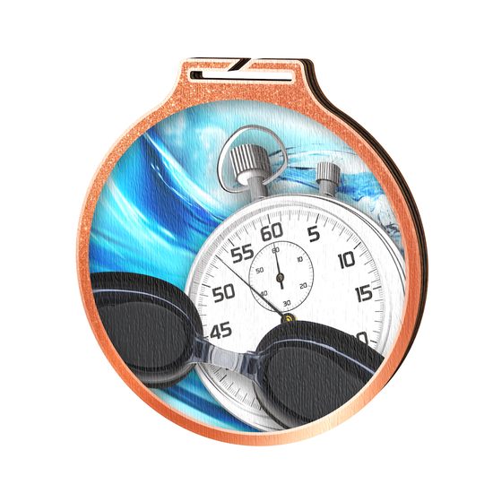 Medalla Habitat de Madera Ecológica para Natación Bronce