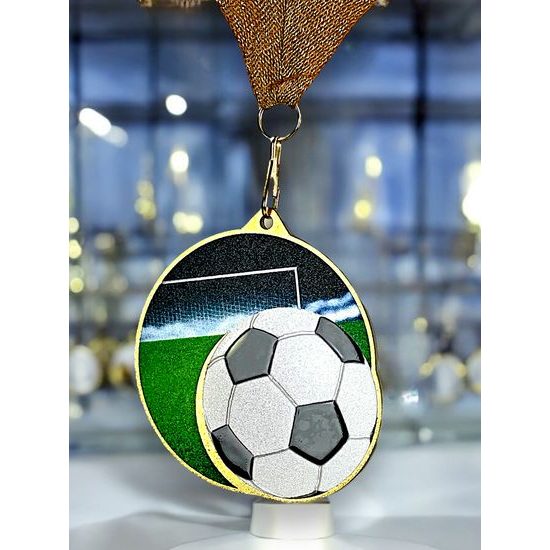 Medalla metálica de fútbol acero inoxidable