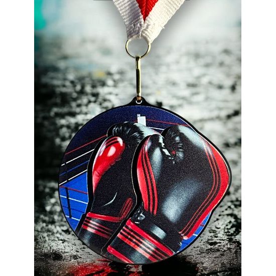 Medalla de Boxeo Rincon en Acrílico Negro