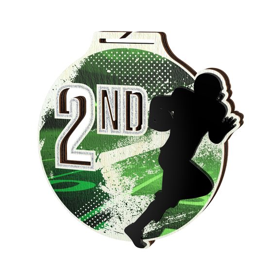 Medalla Highgrove Fusion para Fútbol Americano Plata - 2do Lugar