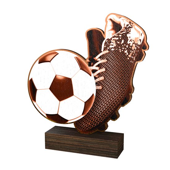 Trofeo de Madera Real Sierra con Bota de Fútbol - Clásico