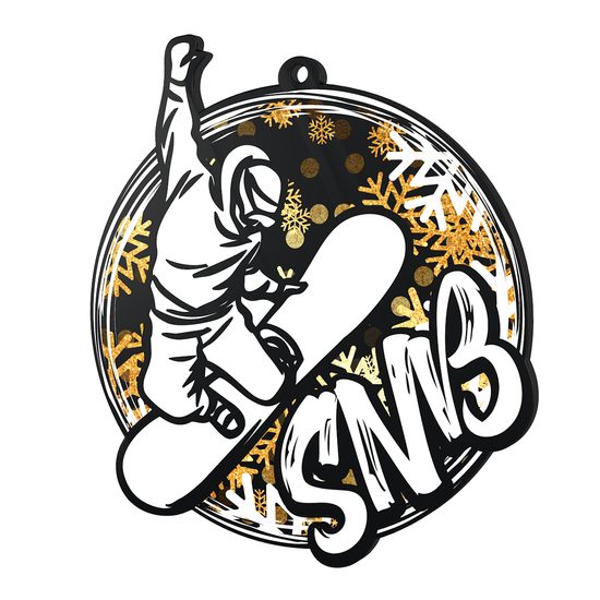 Medalla de Acrílico Negro Pro Snowboard