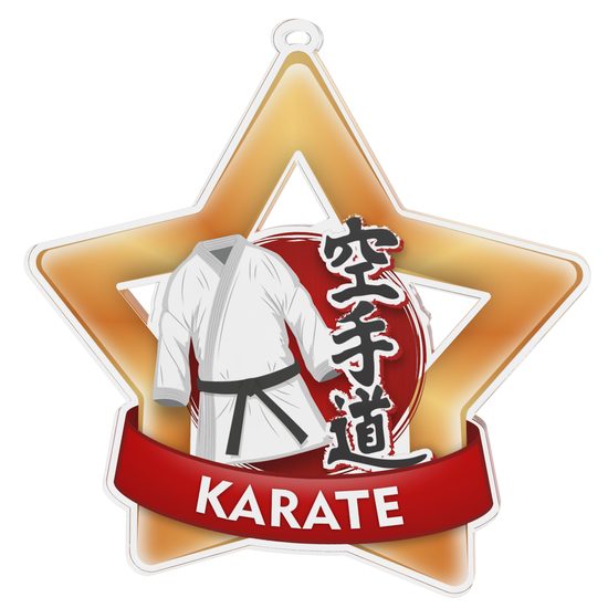 Medalla Mini Estrella de Acrílico Bronce para Karate