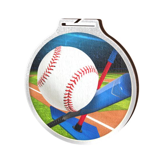 Medalla Habitat de Madera Ecológica de Baseball Plata