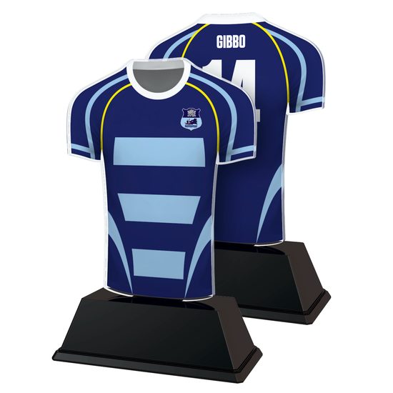 Premio de Acrílico Personalizado de Camiseta de Rugby