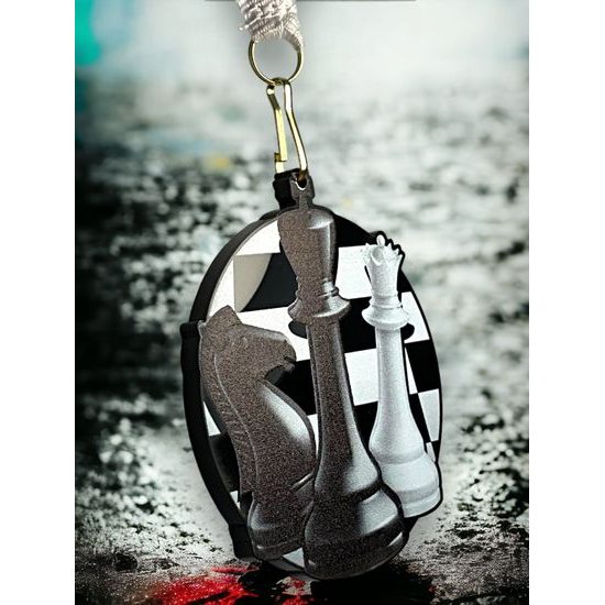 Medalla de Ajedrez Rincon en Acrílico Negro