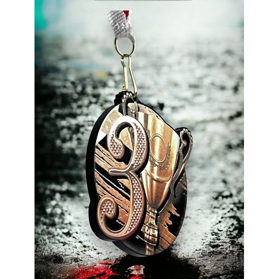 Medalla Rincon negra de acrílico Número 3