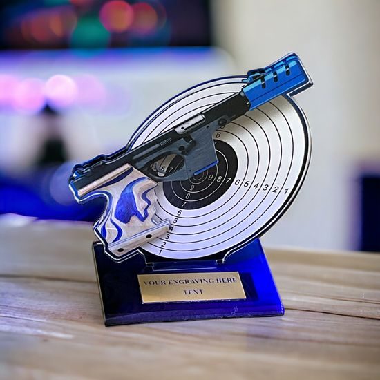 Trofeo Acrílico Cannes de Tiro con Pistola