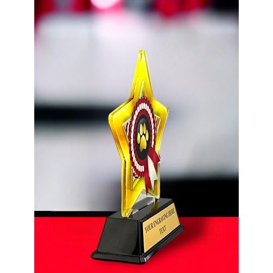 Trofeo Mini Estrella con Roseta para Exposición Canina