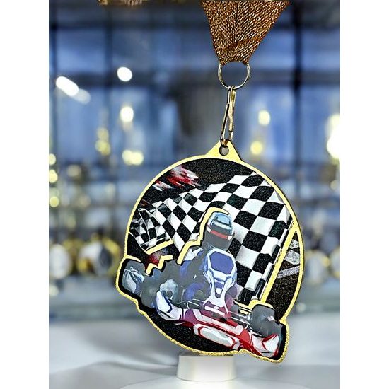Medalla metálica para karting acero inoxidable