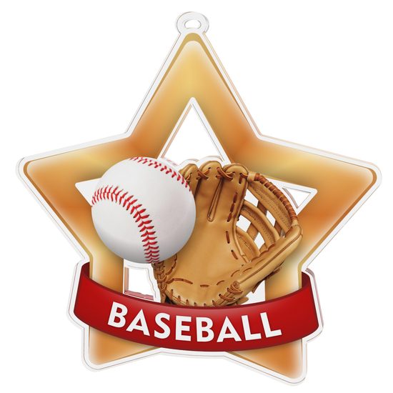 Medalla Mini Estrella de Acrílico Bronce para Béisbol