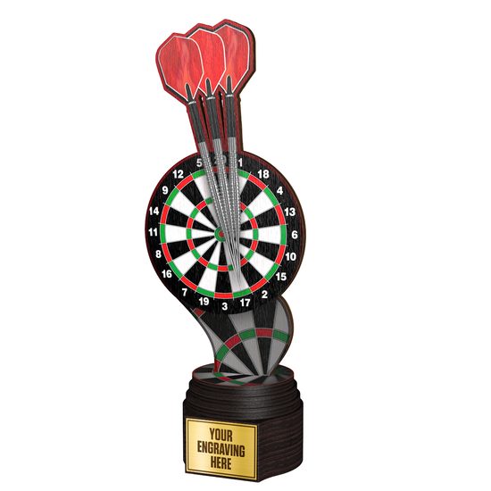 Trofeo Frontier de Madera para Dardos a Full Color