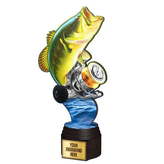 Trofeo Frontier de Madera para Pesca a Full Color
