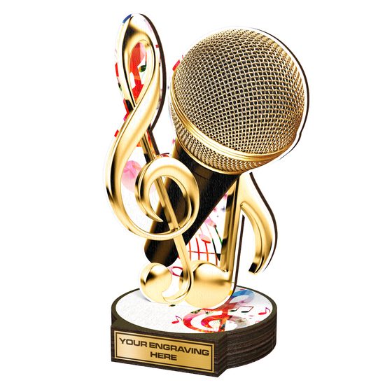 Trofeo Grove de Madera Real para Canto