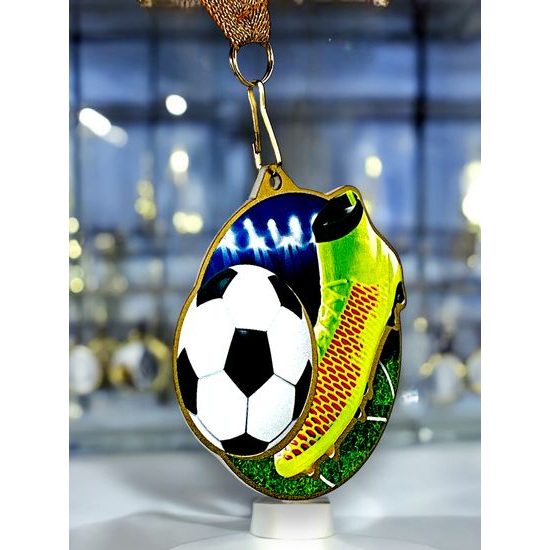 Medalla metálica de fútbol acero inoxidable