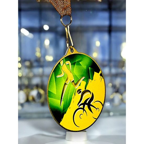 Medalla metálica para duatlón acero inoxidable