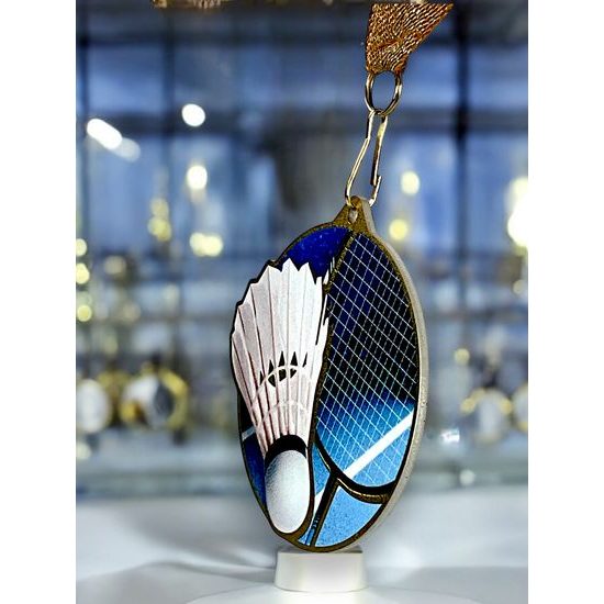 Medalla metálica de bádminton acero inoxidable