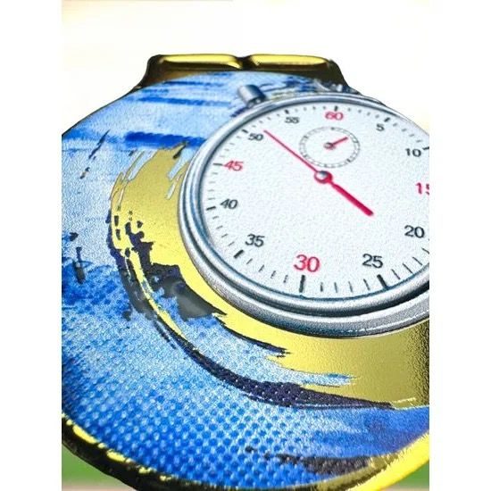 Medalla de Natación Sacul con Textura de Color e Impresión 3D