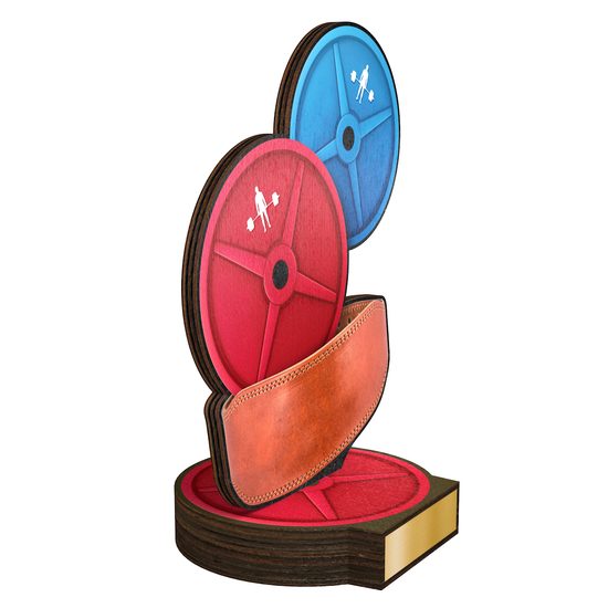 Trofeo Grove de Madera Real para Entrenamiento con Pesas