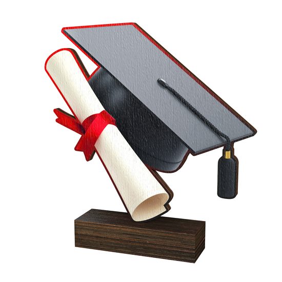 Trofeo de Madera Real Sierra para Graduación
