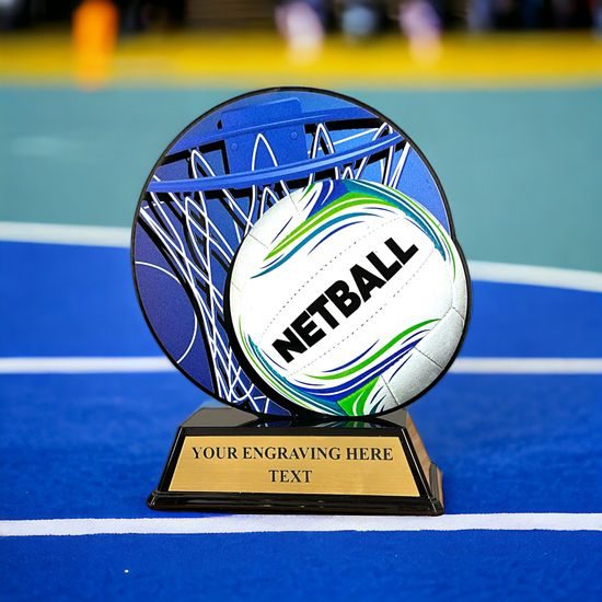 Trofeo Roswell en Acrílico Negro para Netball