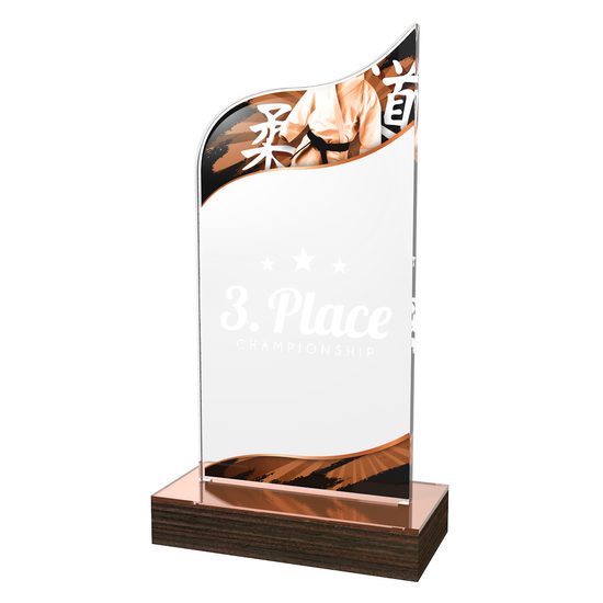 Trofeo Clásico de Artes Marciales de Madera y Acrílico United