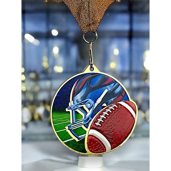 Medalla metálica para fútbol americano acero inoxidable
