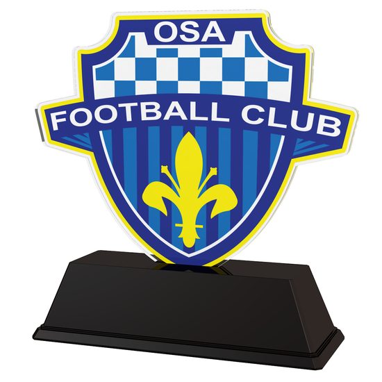 Trofeo de Acrílico Personalizado con Logo de Club de Fútbol