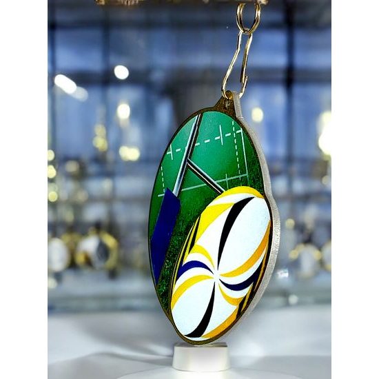 Medalla metálica para Rugby acero inoxidable