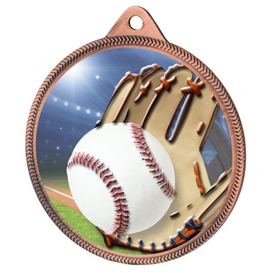 Medalla de Béisbol con Textura de Color Impresión 3D Bronce