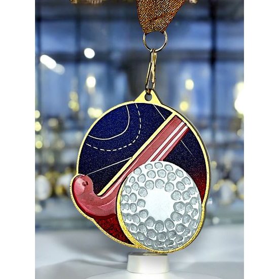 Medalla metálica de hockey sobre hierba acero inoxidable