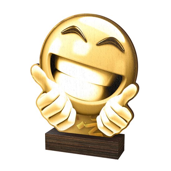 Trofeo de Madera Sierra con Emoji - Clásico
